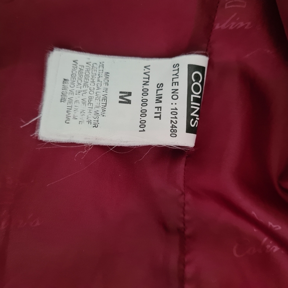 COLINS dark red sleeveless vest lightweight warm down and feather filling size M - Picture 7 of 8